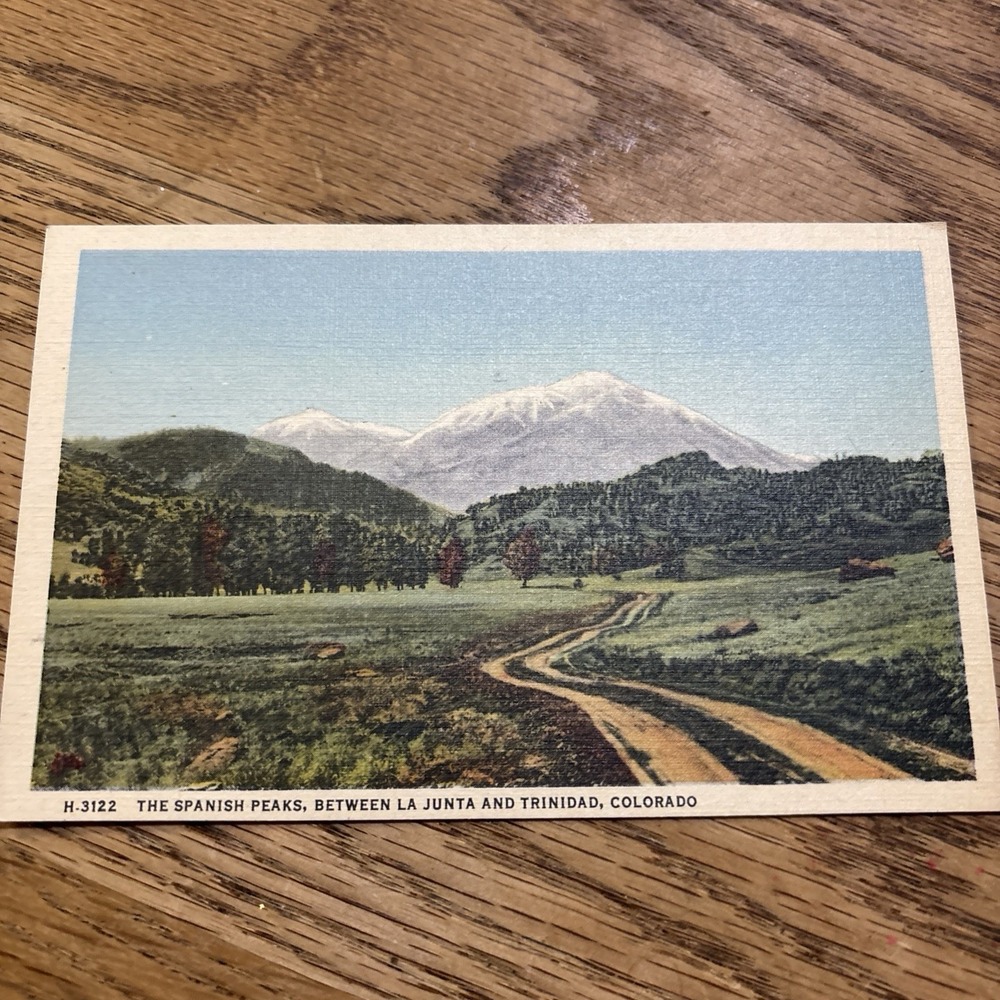 Spanish Peaks Bet La Junta and Trinidad Colorado Postcard Unposted